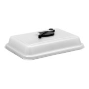 Hermetisk lokk for 4-liters btter, gjennomsiktig, med hull for engangskluter