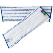 Mikrofibermoppe med borrel�s. Bl�/hvit 40 cm.