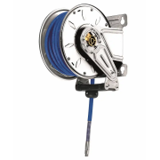 Automatisk slangetrommel, hygieneslange, rustfri, 12 m, 20 bar