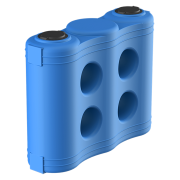 Vanntank vertikalt i seksjon, bl� 1000 L.