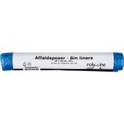 S�ppelsekk med h�ndtak, bl�, MDPE/virgin, 50x60 cm. 30 L. 25 stk x 24 rl.