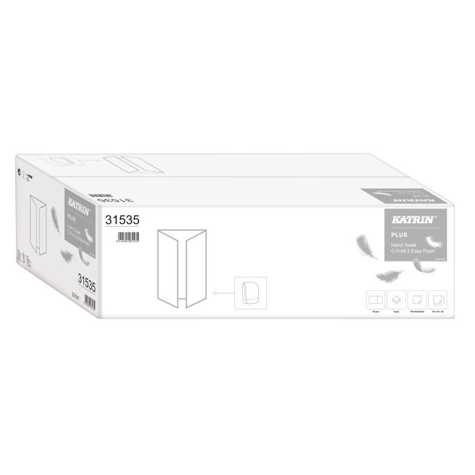 Katrin Plus 31535 EasyFlush håndtørkepapirark Cfold, 2lags 2250 ark