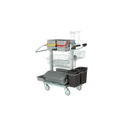 Tina Trolley 402018 Eksklusiv sykehustralle, 4 x 6 liters b�tter og 2 x 10 liters avfallsbeholder