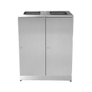 Avfallsbeholder, med frontd�r, rustfritt st�l, 2 x 95 l