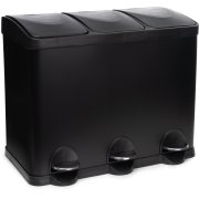Atlantic avfallssystem 3x15 liter, pedaldeksel, sort