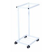 Sekkestativ, hvit med hjul