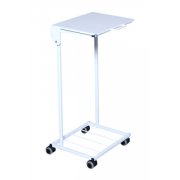 Sekkestativ, hvit med hjul og lokk