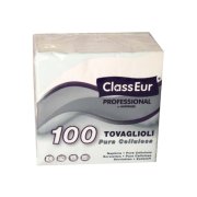 ClassEur pro Lunsjserviett, 33x33 cm. 2-lags 1/4-fold, hvit 2400 stk.