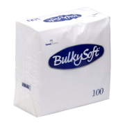 BulkySoft lunsjserviett, 33x33cm. 2-lags 1/4-fold, hvit