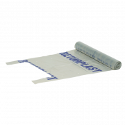 Sekk med knutehndtak, 125 ltr. LDPE, Klar, resirkulert plast 75 x 139 cm. 120 stk/krt.