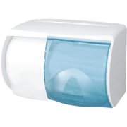 Dispenser til 2 ruller toiletpapir, hvid, plast