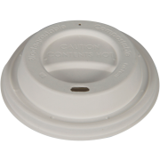 Lokk til kopp, komposterbar, hvit - 1000 stk 