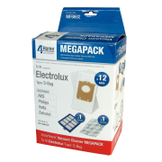 Stvsugerposer for Elux S-bag, MEGAPAK, 12 stk inkl. 1 HEPA filter + 1 motorfilter