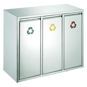 Avfallsbeholder i stl med 3 rom - 3x15 L