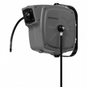 Automatisk slangetrommel for luft 14 mtr. PUR-slange, svart