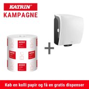1 pakke Katrin papir + 1 sort Hybrid dispenser gratis