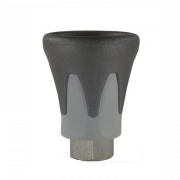 Dyseholder med beskyttelseshette for fast dyse