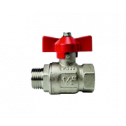 Kulekran med fullt gjennomlp - nippel/muffe